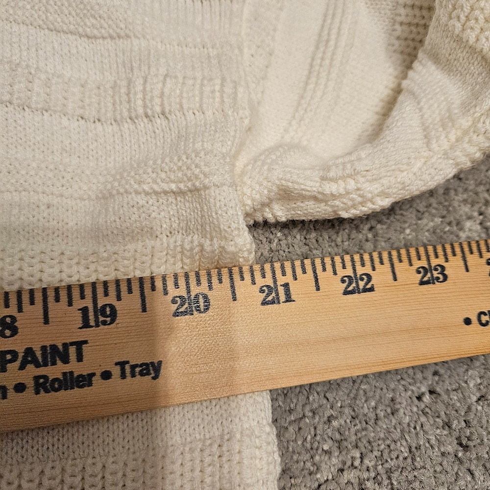 LOFT Women's Medium Cream Mock Neck Textured Knit Sweater Ribbed Hem Cozy Fall - Picture 6 of 6
